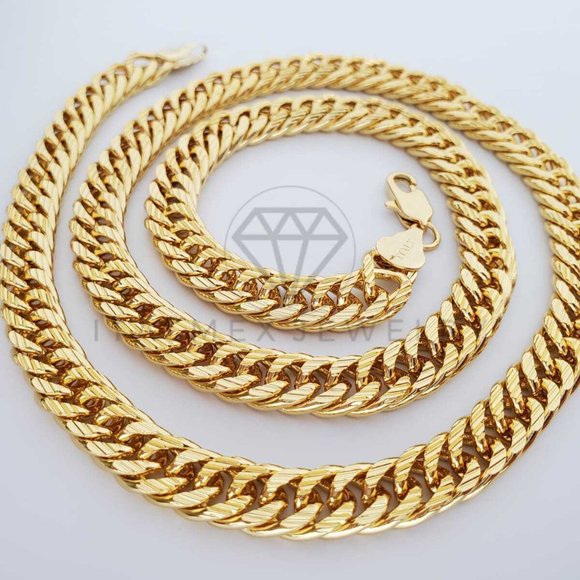 18K Gold Plated 9mm/24" Cuban Double Link Chain - Picture 1 of 8